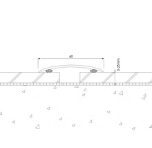 Skizze eines Übergangsprofils mit den Maßen 40 Millimeter Breite und 0 bis 25 Millimeter Höhe