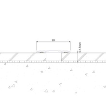 Technische Zeichnung eines Bodenprofils mit einer Breite von 28 Millimetern und einer Höhe von 0 bis 1,5 Millimetern