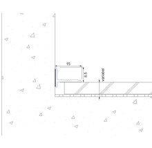 Technische Zeichnung eines Profils mit Maßangaben