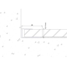 Skizze eines Treppenkantenprofils mit Maßangaben