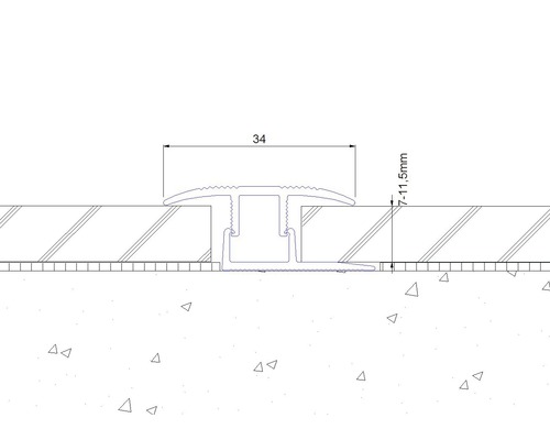 SKANDOR Übergangsprofil champagner eloxiert inkl. Clipschiene 11x34x900 mm