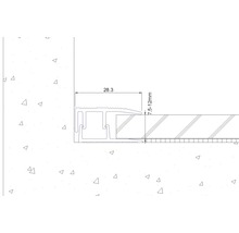 Technische Zeichnung eines Übergangsprofils mit Maßangaben