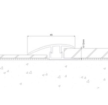 Zeichnung eines Übergangsprofils mit den Maßen 45 Millimeter und 6 bis 12 Millimeter