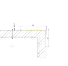 Skizze eines Treppenkantenprofils mit Maßangaben