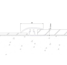 Technische Zeichnung eines Übergangsprofils mit Breitenangabe.
