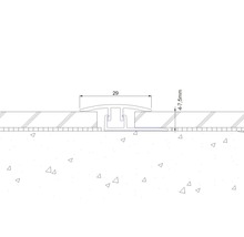 Technische Zeichnung eines Übergangsprofils mit den Maßen 29 und 4 bis 7,5 Millimeter.