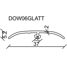 Technische Zeichnung eines DOW06GLATT Profils mit Maßangaben