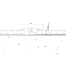 Zeichnung eines Übergangsprofils mit einer Breite von 35 Millimetern und einer Höhe von 3 bis 10,5 Millimetern