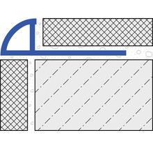 Schema einer Fliesenfuge mit Viertelkreisprofil