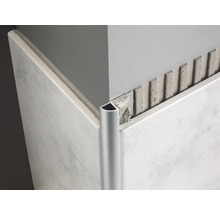 Eckansicht einer angebrachten Fliesenschiene