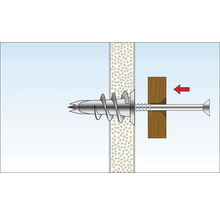 Illustration einer Gipskartondübelmontage in einer Wand
