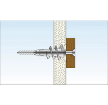 Illustration einer Schraube mit Dübel in einer Wandbefestigung