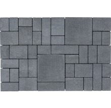 Graue Pflastersteine in verschiedenen Größen für den Außenbereich