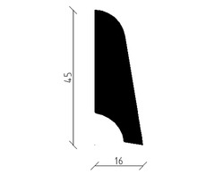 Technische Zeichnung einer Zierleiste mit Maßangaben 45 und 16.