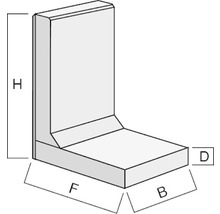 Illustration eines Winkelstützelements mit Maßangaben