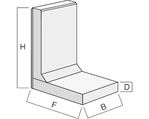 Illustration eines Winkelstützelements mit Maßangaben