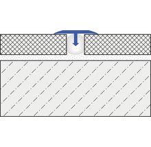 Trenn- und Abdeckprofil Dural T-Floor Messing verchromt Länge 100 cm Höhe 8 mm Sichtfläche 14 mm silber