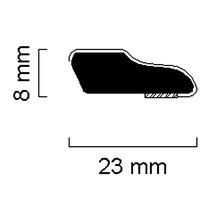 Illustration eines Profils mit den Maßen 8 mm und 23 mm