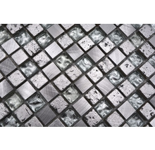 Mosaikfliese aus Glas und Metall