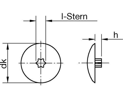 Abdeckkappe für I-Stern T 20, Weiß, Kunststoff, 50 Stück