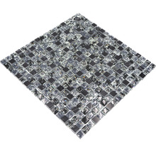 Quadratische Mosaikfliese aus Glas und Naturstein