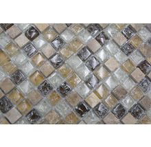 Quadratische Mosaikfliese aus Glas und Stein
