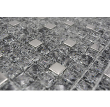 Mosaikfliese aus Glas und Metall
