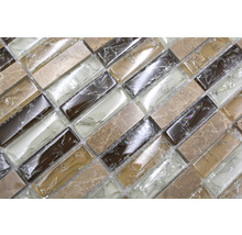 Mosaikfliese aus Glas und Naturstein