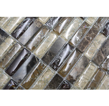 Mosaikfliese aus Glas und Naturstein