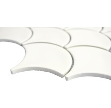 Fächerförmige Keramikfliesen im Detail