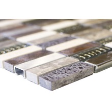 Mosaikfliese mit Stein- und Glaselementen