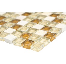 Mosaikfliese aus Glas und Naturstein