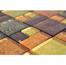 Nahaufnahme von Glasmosaikfliesen