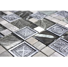 Mosaikfliese mit Glas- und Steinelementen