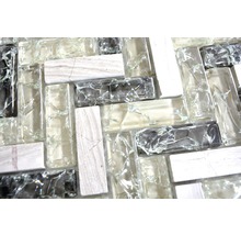 Mosaikfliese aus Glas und Stein