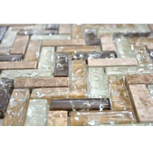 Mosaikfliesen mit Glas und Natursteinoptik