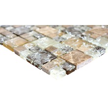 Mosaikfliese aus Glas und Naturstein
