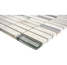 Mosaikfliese aus Travertin und Glas