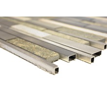 Mosaikfliese aus Stein und Aluminium