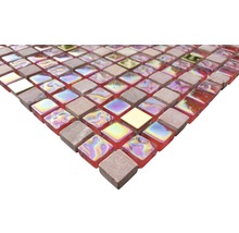 Quadratische Mosaikfliese aus Glas und Stein