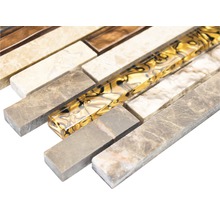 Mosaikfliese mit Naturstein- und Glaselementen