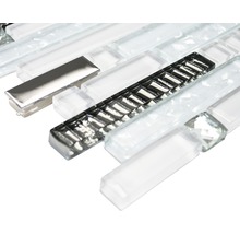 Mosaikfliese aus Glas und Metall