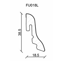Abmessungen einer Zierleiste mit einer Höhe von 38,5 und einer Breite von 18,5