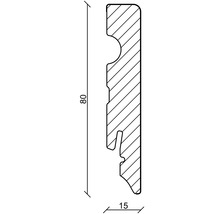 Technische Zeichnung eines Profils mit Maßen 80 x 15 Millimeter