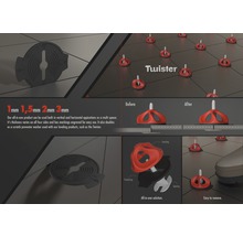 Fliesenausgleichssystem Twister im Einsatz zur Nivellierung von Fliesen