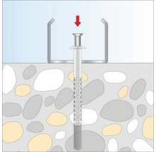 Illustration einer Dübelbefestigung in einer Wand