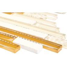 Mosaikfliese aus Glas und Naturstein