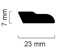 Profilleiste mit den Maßen 23 Millimeter mal 7 Millimeter