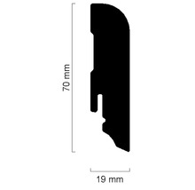 Profilleiste mit den Maßen 70 mm Höhe und 19 mm Breite.