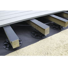 Aufbau einer Terrasse mit Holzunterkonstruktion, Bautenschutz und Stellfüßen